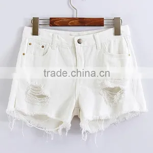 EY0614P Hot Sale New Arrival Korean Style Sexy With Holes Design Mini Women Jeans Denim Shorts thumbnail-1