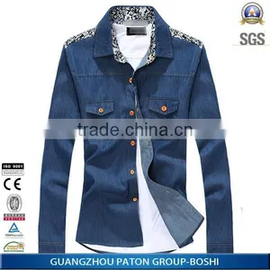 Denim Winter Casual Long Sleeve Jacket Mens Denim Jacket thumbnail-1