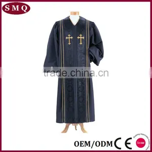 Preist Clergy Embroidered Black Pulpit Robe thumbnail-2