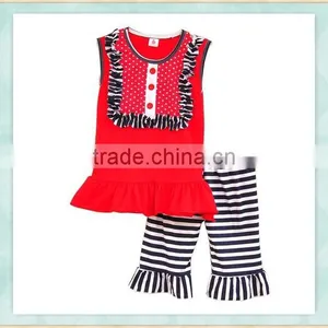 Indian Clothes Red Sleeveless Top Zebra Stripes Pants Baby Organic Fitness Outfit Casual Style thumbnail-1