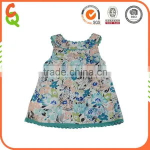 2016 Summer Latest Design Printed Flower Party Dress for Baby Girls thumbnail-2