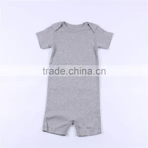 Hot Sale Wholesale Short Sleeve 100% Cotton Baby Jumpsuit Solid Color Baby Rompers Infant Clothes thumbnail-1