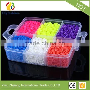 Perler Beads 9000pcs Box Set of 5mm Hama Beads Fuse Beads With 6 Pegboard and 6Iron Paper and 3 Tweezers Jigsaw Puzzle Toys thumbnail-4