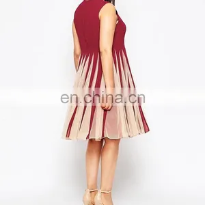 Women Plus Size Clothing Plus Size Dress Flare Mesh Dresses for Fat Ladies thumbnail-3