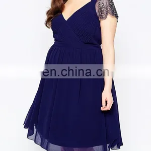 Top Fashion High Quality Plus Size One Pieces Cocktail Dress for Fat Lady thumbnail-3