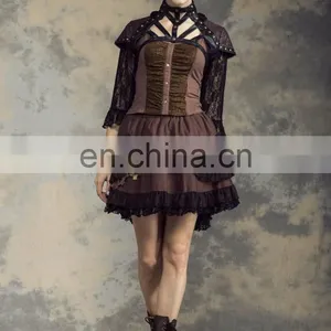 Steampunk Style Puffed Mini Skirt With Gear Decorations thumbnail-4