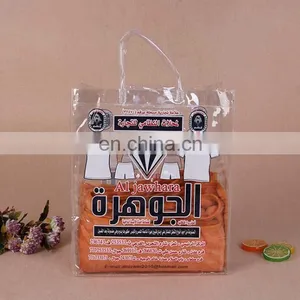 Transparent Wholesale Clear Plastic Shopping/clothing/gift Pvc Bag With Handing Button thumbnail-1