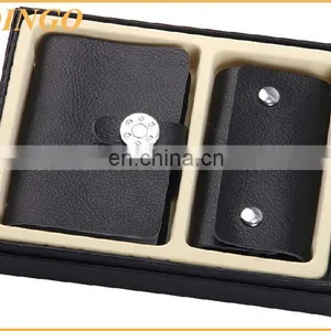 Promotional Gifts Genuine Leather Card Holder Key Case Sets With Gift Box thumbnail-2