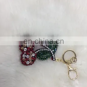 2017 New Fashion Wholesale Fruit Pom Poms Keychain for Bag and Phone thumbnail-3