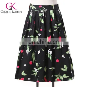 19 Colors ! Grace Karin Cheap Occident Short Women Vintage 50s Retro Cotton Printed Skirt CL6294-5# thumbnail-1
