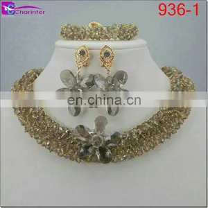 Nigeria Beads Gold Color Beads Necklace African Jewelry Sets Beads Fashion Jewelry Set thumbnail-5