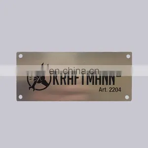 OEM Factory Fast Delivery Black Painted Type Custom Logo Etch Aluminum Nameplate With Holes thumbnail-1