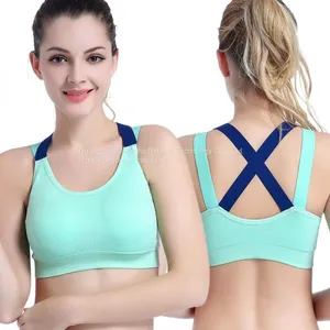 No Steel Mesh Mesh Stitching Back Sports Bra, Quick-dry Shock-proof Large Size Fitness Yoga Running Sports Underwear thumbnail-2