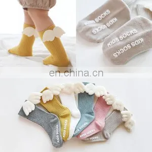 2020 Baby Girls Knee High Socks Angel Wing Summer Autumn Cotton Socks Solid Candy Color Kids Toddler Short Socks For Children thumbnail-2