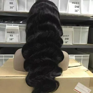 KHH Glueless Long Pretty Pre Plucked Cheap Swiss Virgin Hair Woman Body Wave Brazilian Human Lace Front Hair Wig thumbnail-3