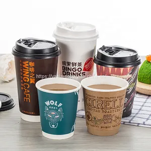 Eco Friendly Double Wall Paper Coffee Cups With Logo Takeaway Coffee Cups thumbnail-1