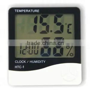 Digital LCD Thermometer Hygrometer Temp Humidity CLOCK ,temperature Humidity Clock, Wall Clock Thermometer Hygrometer thumbnail-1
