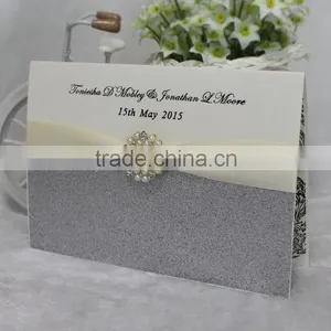Customized Nice Particular DIY Brooch Card Elegant Wedding Invitations thumbnail-2