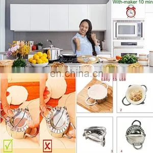 Stainless Steel Dumpling Ravioli Maker Press, Easy-tool for Dumpling Wrapper Dough Stamp Cutter Pastry Pie Making thumbnail-3