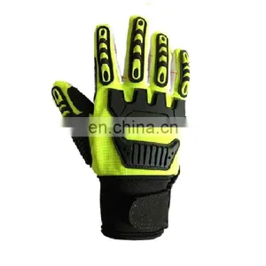 Hi-Vis Cotton Chore Palm TPR Knuckle Resistant Protection Drilling Gas Work Oilfield Impact Gloves thumbnail-3