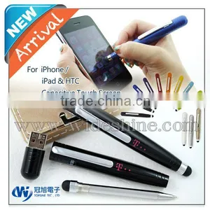Mini Capacitive Stylus Pen 3 in 1 With Promotional Pen Drive for Wholesales Free Samples thumbnail-2