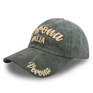 Custom Caps Manufacturer Wholesale 6 Panel Stone Washed Dad Cap Cotton Vintage Baseball Hat Custom Embroidery Logo Texas Sports Caps thumbnail-4