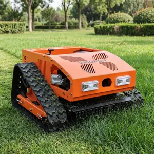 Vigorun Petrol-Powered Remote Control Steel Chasis Adjustable Height Mulch Rubber Track Lawn Weeding Machine thumbnail-1