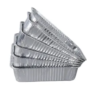 Rectangular Aluminum Foil Food Container Disposable Aluminium Tray Takeaway Lunch Box With Clear Lid Eco-friendly Recyclable thumbnail-3