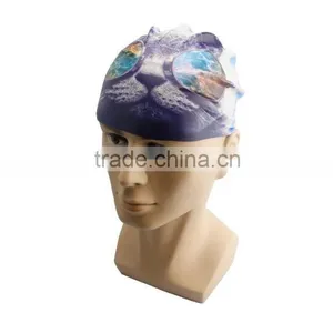Fashionable Quality Adult / Kid Sizes Customized Logo Printed Waterproof Silicone Swimming Cap 100% thumbnail-5