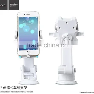 HOCO CA2 Retractable Mobile Phone Car Holder for Universal Mobile Phone 360 Degree Rotating Car Mount Bracket Holder MT-5564 thumbnail-1