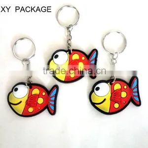 2D Fish Shaped Rubber Keychain / Soft PVC Keychain thumbnail-1