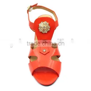 New High Heel Slingback Lady Elegant Office Sandals With Golden Button thumbnail-3