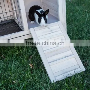 Outdoor White Wooden Rabbit Hutch thumbnail-2