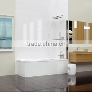Sail Bath Screen,5mm Toughened Glass Freestand Bath Screen thumbnail-3