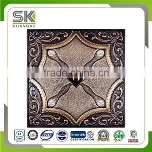 Classical Design Faux Leather Carved 3D Wall Panel For Hotel thumbnail-2