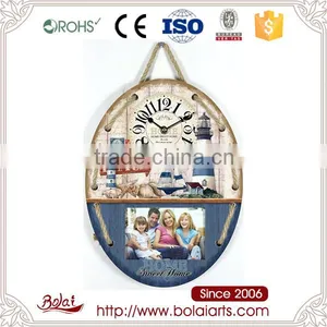 String Hanging Decoration Multifunction Photo Frame Mdf Wood Wall Clock Manufacturer thumbnail-1
