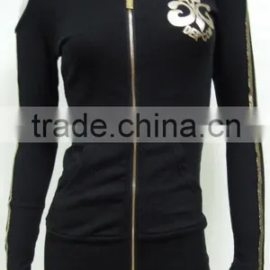 Plain Slim Fit Long Sleeve Cheap Wholesale Sports Jerseys Patterns for Women With Zipper thumbnail-1