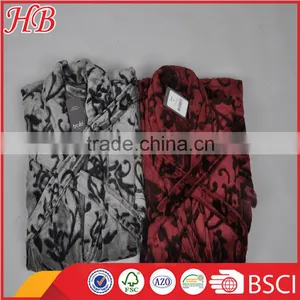 Bottom Print Cut Flannel Fleece Bathrobe thumbnail-1