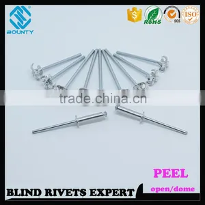 HIGH QUALITY OPEN END MANUFACTURER DOME HEAD ALUMINUM STEEL PEEL TYPE RIVETS thumbnail-5