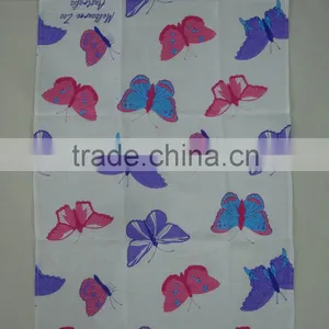 Digital Printed Linen Tea Towel for Home Decorationl,promotion -- Butterfly Design thumbnail-1