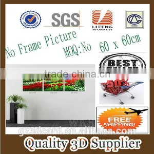 New Material PET 1.5mm No Frame Picture Simple Flower Framed Wall Hanging 3d Pictures Natural thumbnail-1