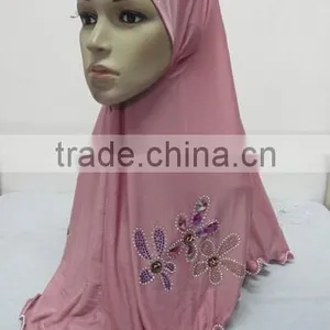 H251 Latest Muslim Hijab With Rhinestone and Crystals thumbnail-6
