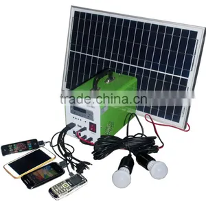 Price Portable Home Mini Project 10W Poly Panel 7ah 12V Solar Led Kit Solar Fan Lighting System thumbnail-2