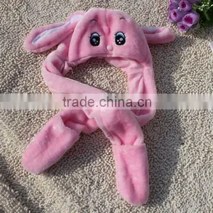 Pink Rabbit Scarf and Gloves Plush Hat thumbnail-1