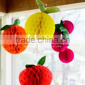 Event Decorative Berry Fruit Honeycomb Tissue Paper Tassel Garland Decorative Berry Garlands thumbnail-1