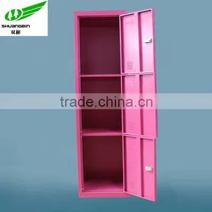 Number Lock 3 Tier Pink Metal Locker Cabinet thumbnail-1