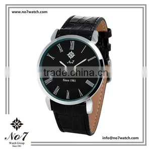 Fashionale Quartz Wristwatch for Men With Black Color Genuine Leather Strap thumbnail-2