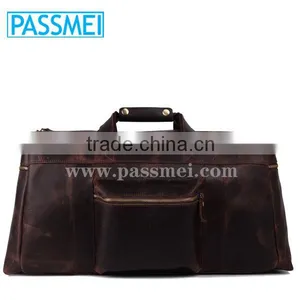 Men's Vintage Genuine Leather Travel Bag in Dark Brown thumbnail-1