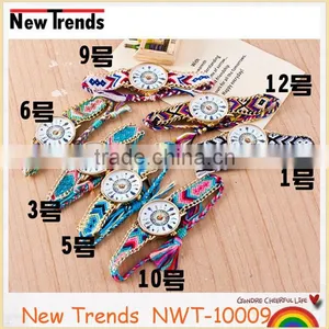 Best Selling DIY Weaved Peacock Wrist Bracelet Watch With Multi-color Cord thumbnail-1
