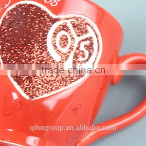 The Red Hearts Ceramic Cup,Heart-shaped Pottery Cups thumbnail-2
